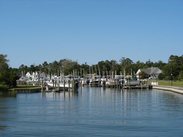 Private boat harbor in Newport, North Carolina